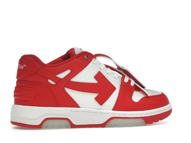 OFF-WHITE Out Of Office OOO Low Tops Red White