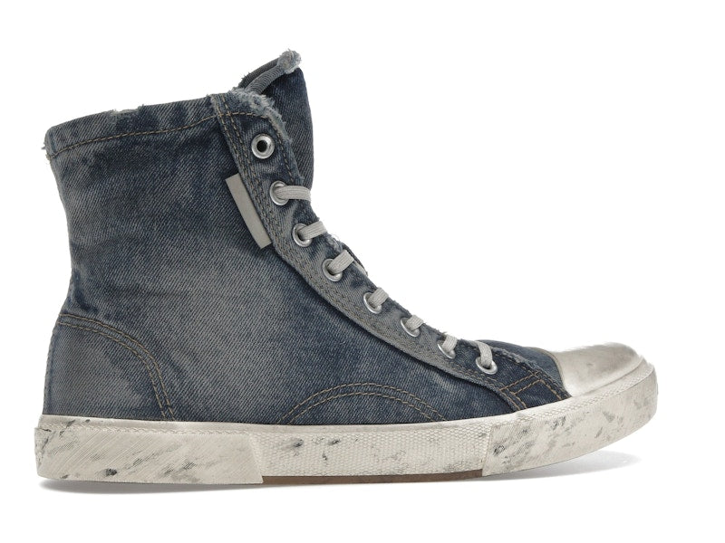 Balenciaga Paris High Top Blue Destroyed Denim
