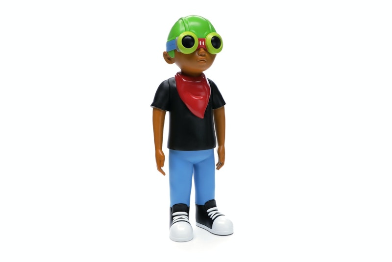 Hebru Brantley x Mindstyle Fly Boy Black Tee Vinyl Figure Multi