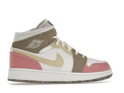 Jordan 1 Mid SE Pastel Vivid Green Grind (GS)