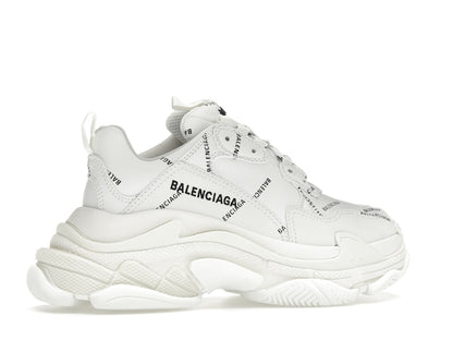 Balenciaga Triple S Allover Logo White (Women's)