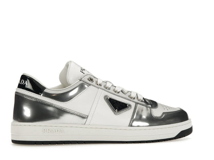 Prada Downtown Low Top Sneakers Leather White Silver