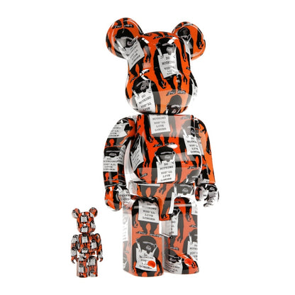 Bearbrick Monkey Sign 100% & 400% Set Orange