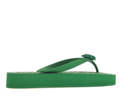 Gucci Chevron Thong Sandal Green Rubber