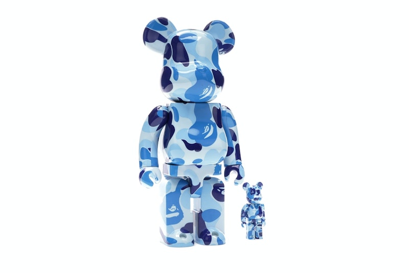Bearbrick A Bathing Ape ABC Camo 100% & 400% Set Blue