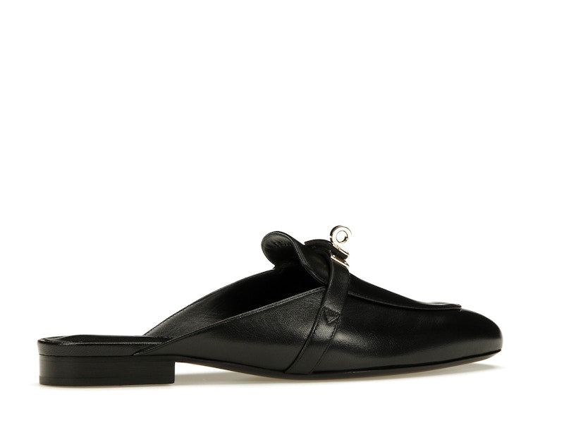 Hermes Oz Mule Noir Goatskin Leather