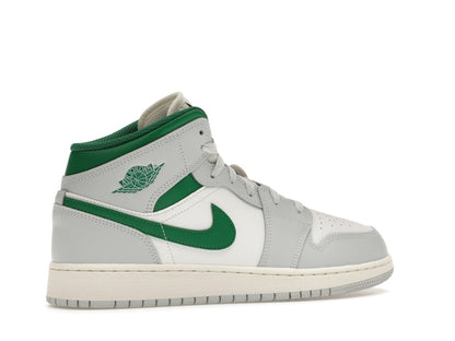 Jordan 1 Mid White Pure Platinum Pine Green (GS)