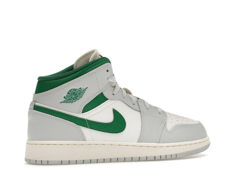 Jordan 1 Mid White Pure Platinum Pine Green (GS)