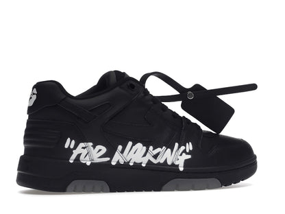 OFF-WHITE Out Of Office OOO "For Walking" Low Tops Black White