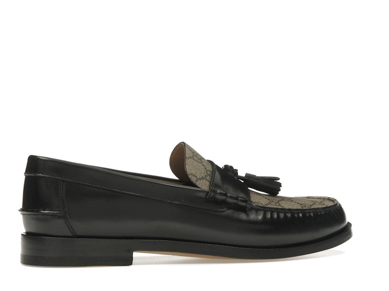 Gucci Tassel GG Canvas Loafers Black Ebony