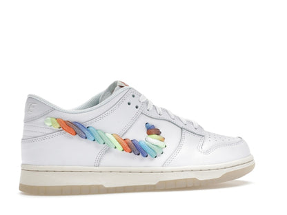 Nike Dunk Low SE Rainbow Lace Swoosh White (GS)