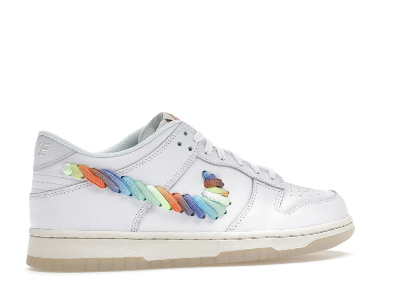 Nike Dunk Low SE Rainbow Lace Swoosh White (GS)