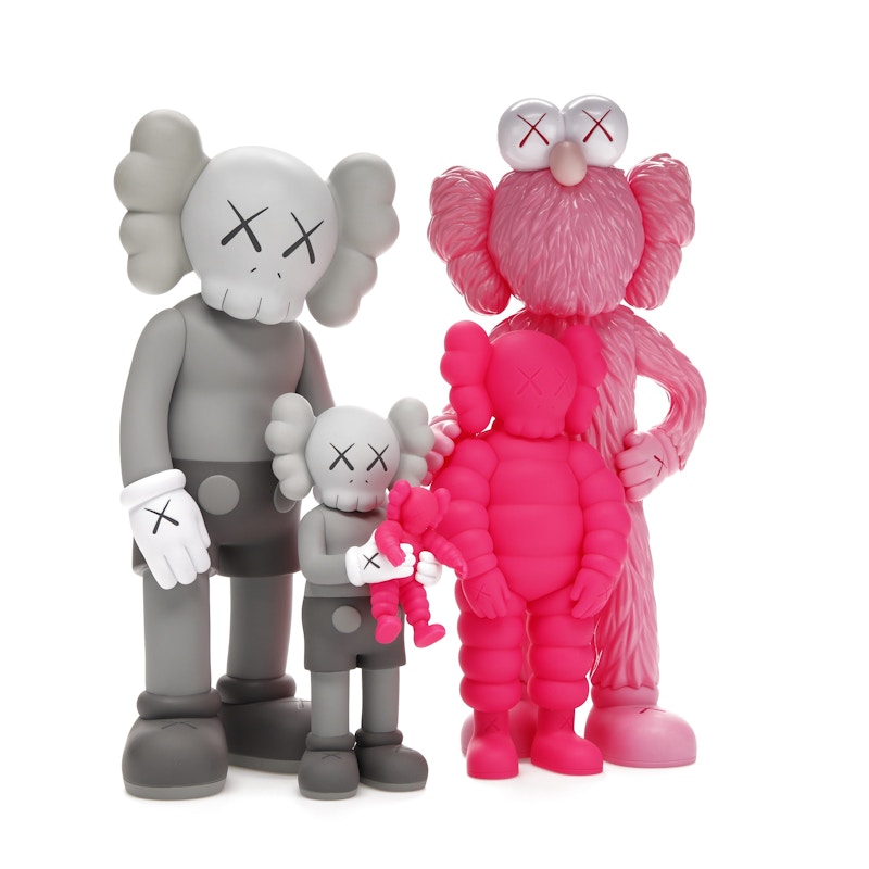 KAWS Family Vinyl Figures Grey/Pink