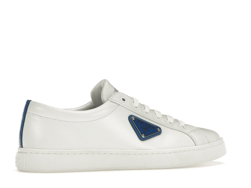 Prada Court Sneaker White Blue Leather (Women's)