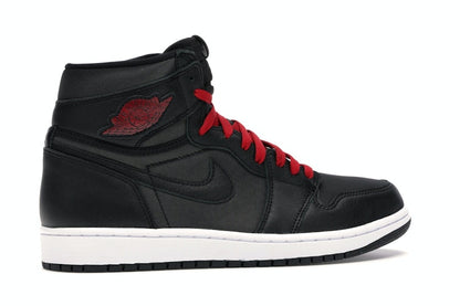 Jordan 1 Retro High Black Satin Gym Red