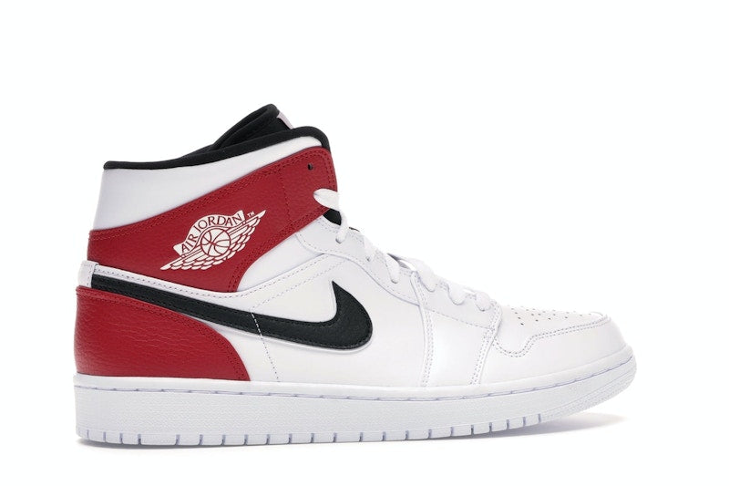 Jordan 1 Mid White Black Gym Red