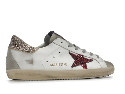 Golden Goose Super-Star White Red Glitter (Women's)