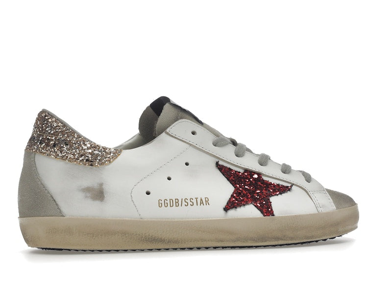 Golden Goose Super-Star White Red Glitter (Women's)