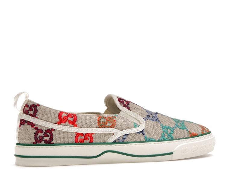 Gucci Tennis 1977 Slip On GG Logo White Multi