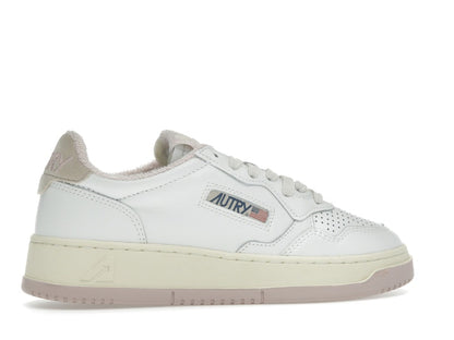 Autry Medalist Leather Low White Powder Pink (Women's)