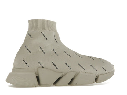 Balenciaga All Over Logo Speed 2.0 Beige