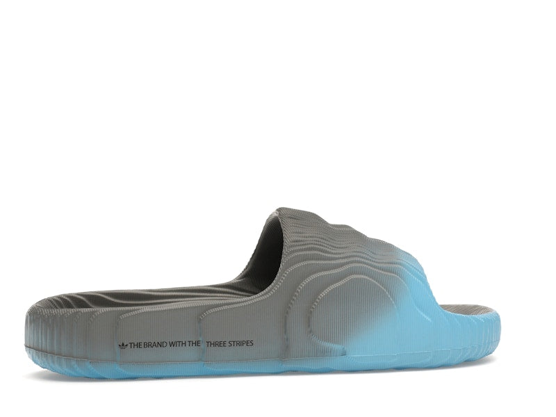 adidas Adilette 22 Slides Grey Semi Blue Burst Mel Core Black