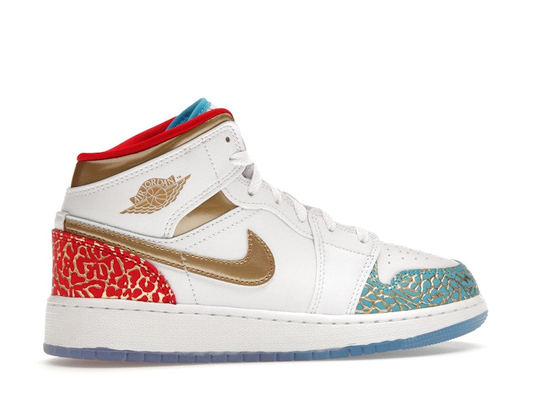 Jordan 1 Mid Sneaker School NC to Chicago (GS)