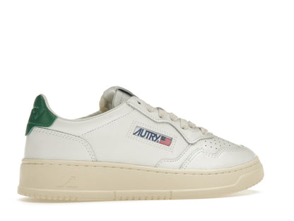 Autry Medalist Leather Low White Green (Women's)