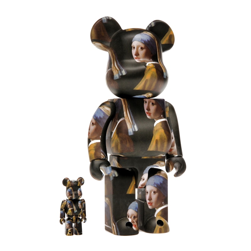 Bearbrick Johannes Vermeer (Girl with a Pearl Earring) 100% & 400% Set