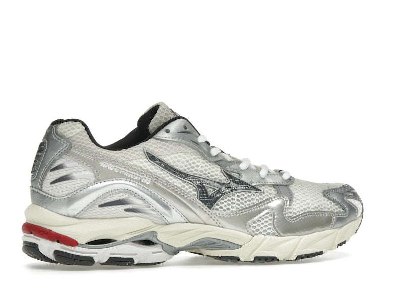 Mizuno Wave Rider 10 White Black Rythmic Red