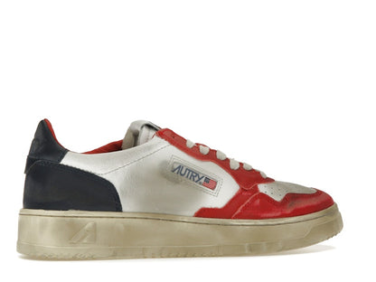 Autry Medalist Leather Low Super Vintage White Blue Red