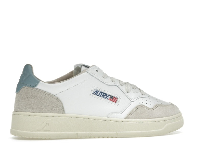 Autry Medalist Leather Low White Silver Blue