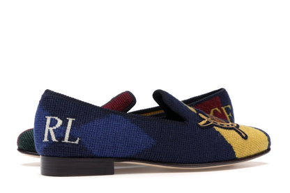 Ralph Lauren Formal Slipper Palace Engineered Equestrian Print