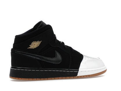 Jordan 1 Mid Black White Gold (GS)