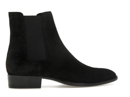 Saint Laurent Wyatt Chelsea Boot Black Suede