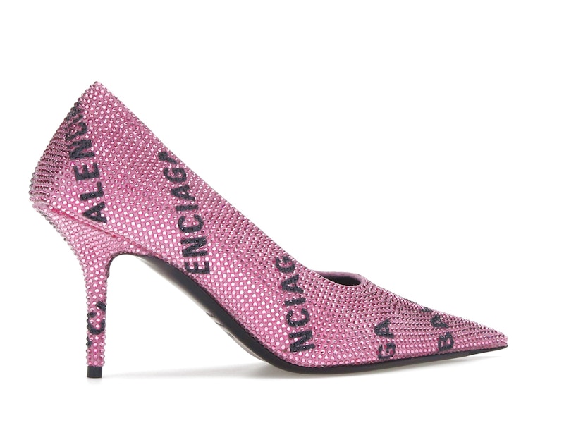 Balenciaga Square Knife Embellished Pumps Pink Black (Women's)