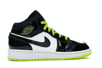 Jordan 1 Mid Black Cyber Mystic Green (GS)