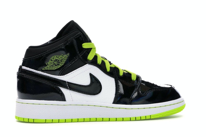 Jordan 1 Mid Black Cyber Mystic Green (GS)