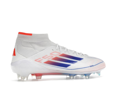 adidas F50 Elite Mid FG Cloud White Lucid Blue Solar Red (Women's)