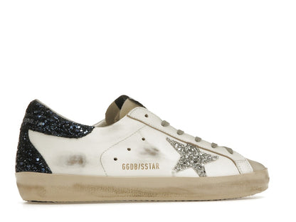 Golden Goose Super-Star White Blue Glitter (Women's)