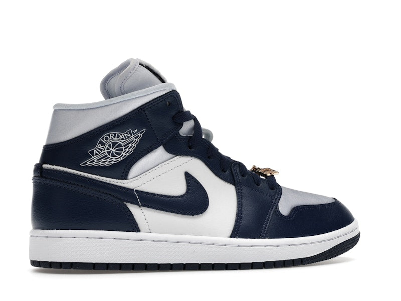 Jordan 1 Mid Football Grey White Midnight Navy (Women's)