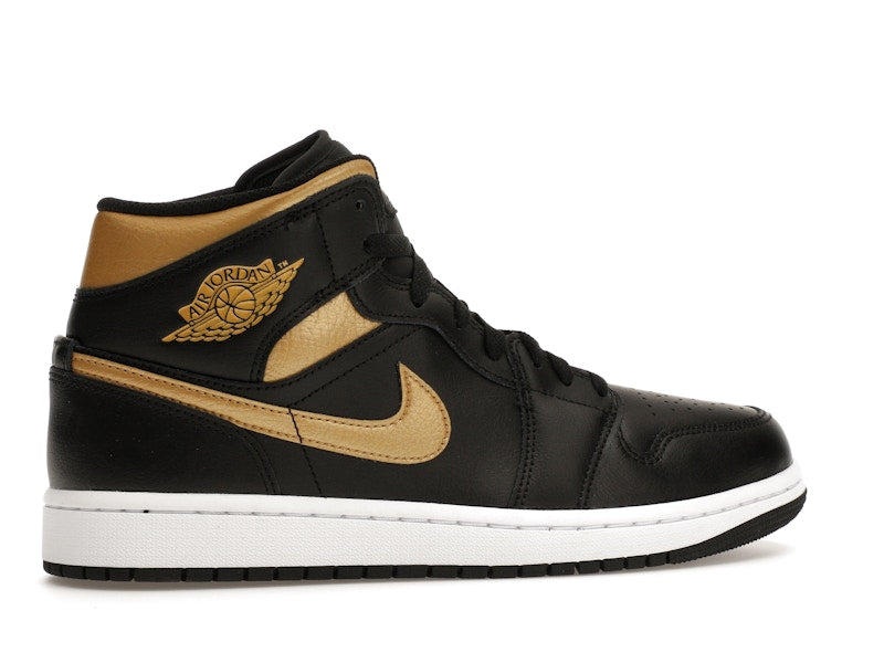 Jordan 1 Mid Black Metallic Gold