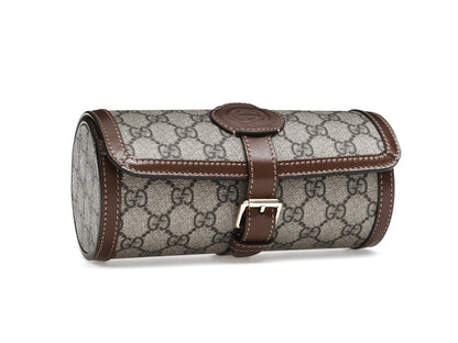 Gucci Supreme Monogram Watch Role Bag Brown
