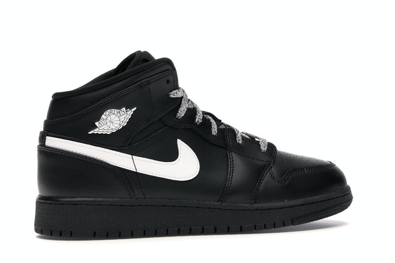 Jordan 1 Mid Black White Speckle (GS)
