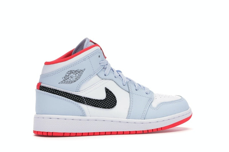 Jordan 1 Mid Half Blue Polka Dot Swoosh (GS)