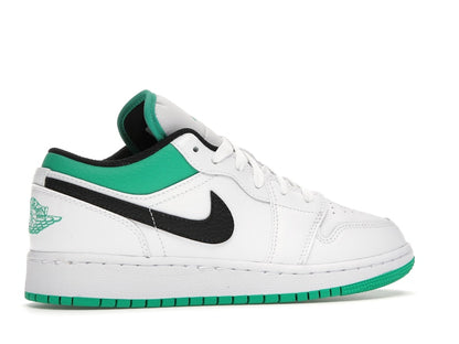 Jordan 1 Low White Lucky Green Tumbled Leather (GS)