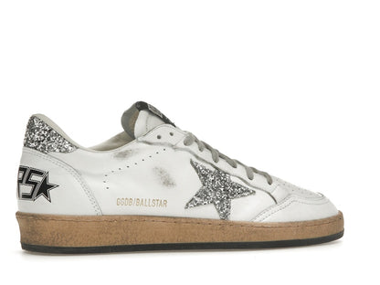 Golden Goose Ball Star White Silver Glitter (Women's)