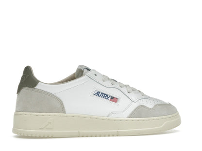 Autry Medalist Leather Low White Covert Green Beige