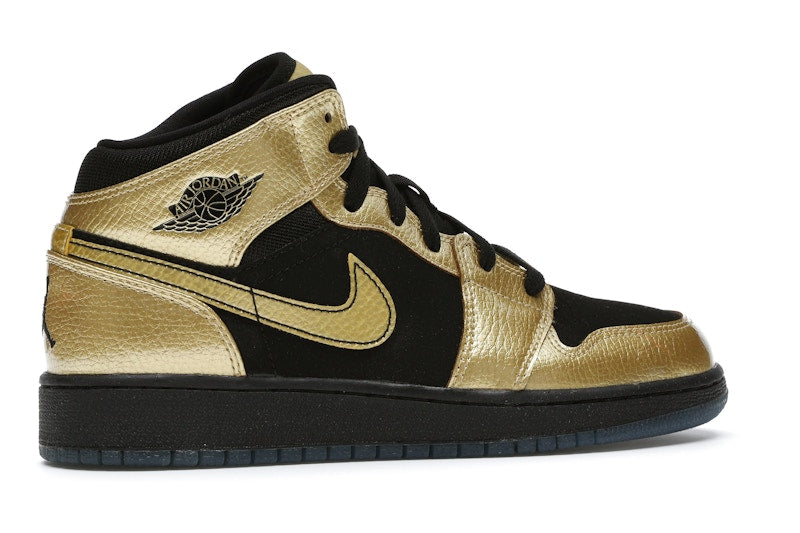 Jordan 1 Mid Metallic Gold Coin Black (GS)