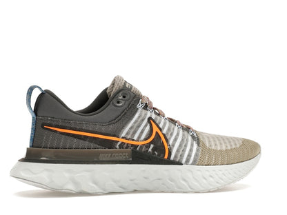 Nike React Infinity Run Flyknit 2 Light Bone Grey Orange